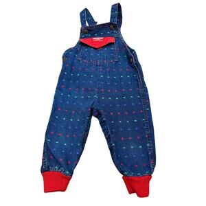Vintage Union Osh Kosh Made in USA denim cuffed overalls size 18 months